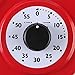 Lily's Home (9.5 Inch x 13.3 Inch Retro Kitchen Wall Clock, Vintage Wall Clock with a Thermometer and 60-Minute Timer, Ideal for Any Kitchen, Office, or Diner (Red)