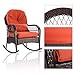 Tangkula Wicker Rocking Chair Outdoor Porch Garden Lawn Deck Wicker Rocker Patio Furniture w/Cushion (Colourful Cushion)