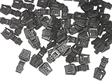 50 Zipper Pulls Black Plastic for Use with Paracord