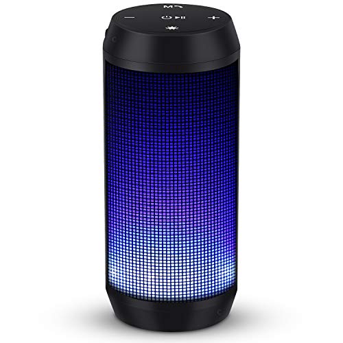 Enceinte Bluetooth Portable Lumineuse Haut-Parleur Bluetooth sans Fil avec LED Lumière Radio FM Fonction TF Carte TEL ELEHOT