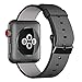 INTENY Yichan Woven Nylon Fabric Wrist Strap Replacement Band With Classic Square Stainless Steel Buckle For Apple Watch iwatch Series 1 / 2, Sport and Edition, 38 mm - Black