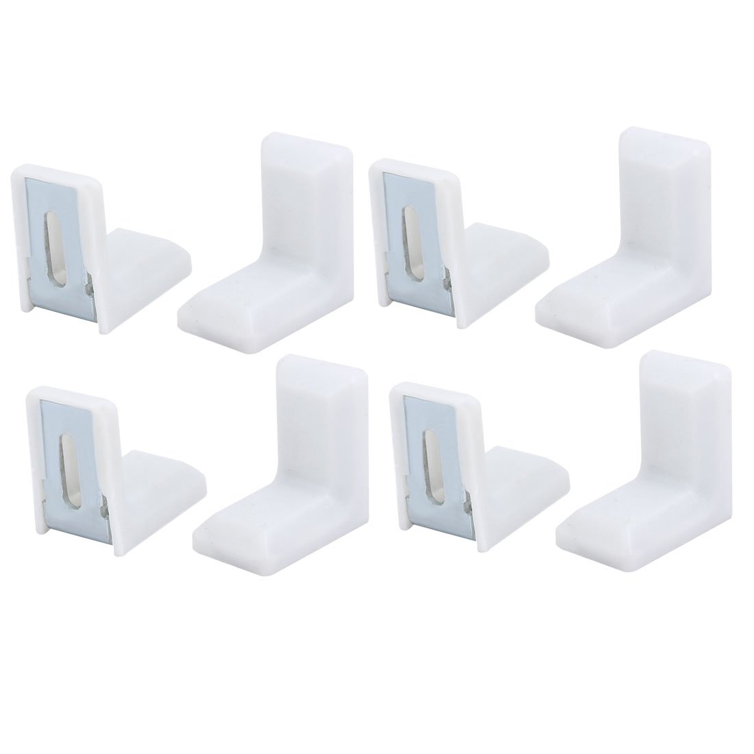 sourcing map 28mmx17mmx28mm Plastic L Shaped Cover Right Angle Corner Brace Bracket 8pcs