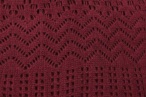 Knit Shawl Wrap for Women Capes Ladies Knitted Scarf Tassel Open Poncho Cardigan (Wine Red) - Thumbnail 5