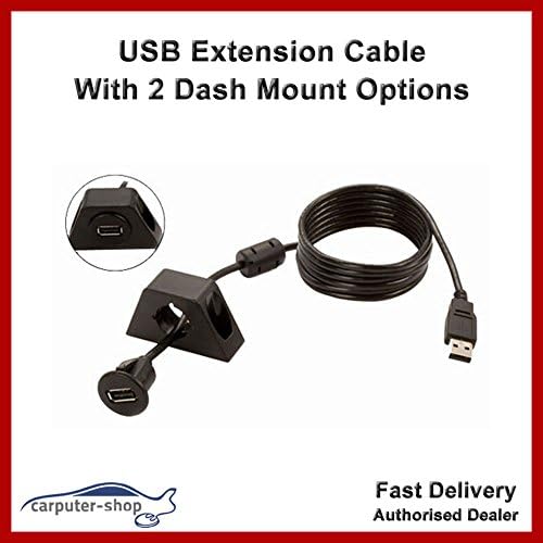 Automotive USB Extension Cable with two dash mounting options