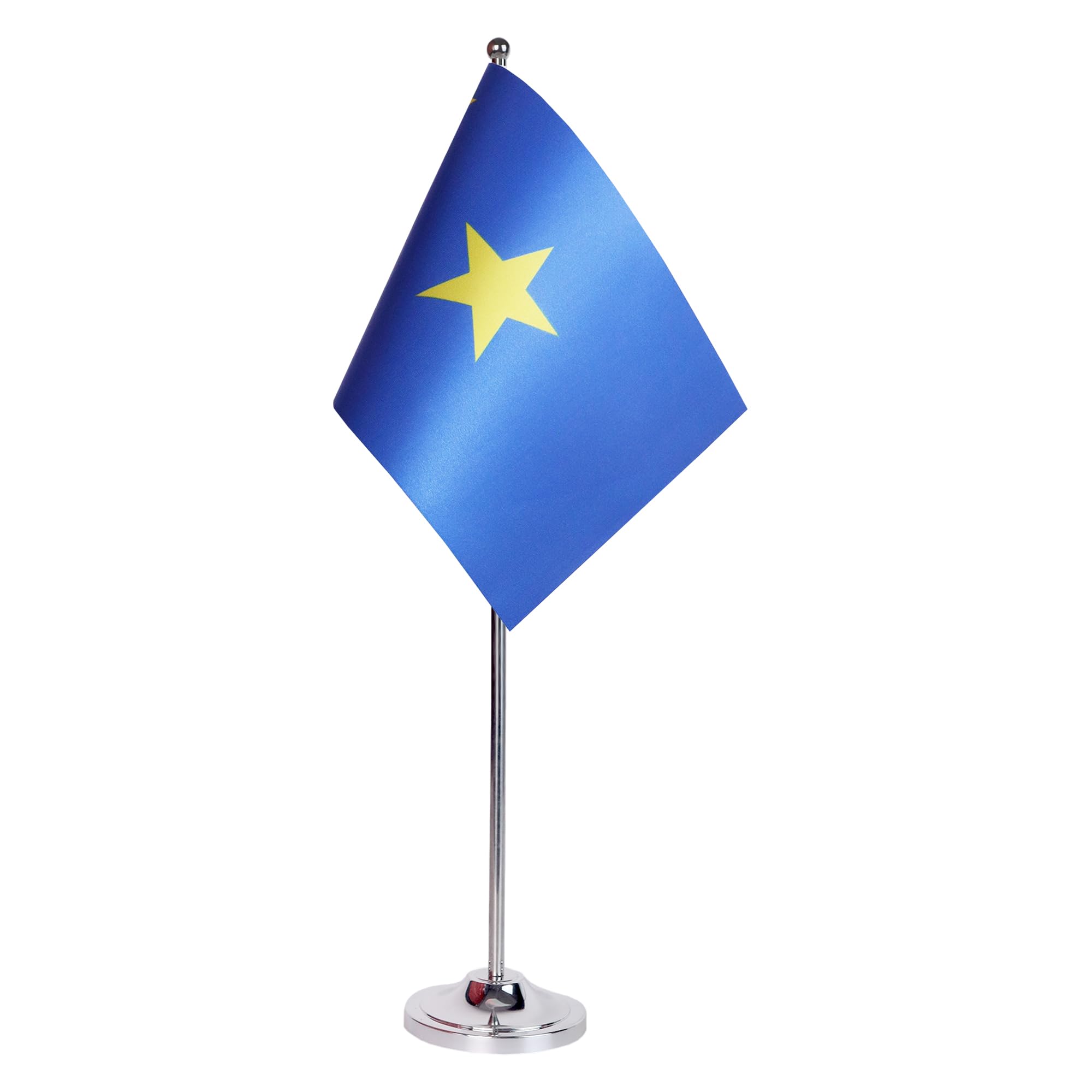 AZ FLAG Republic of Congo-Leopoldville Prestige Table Flag 6'' x 9'' - Congolese Office Decoration 100% Satin 22 x 15 cm - Desk Flag with Steel Pole and Base