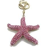 ARFUKA Keychain Starfish Pendant Keychain Rhinestone Crystal Keyring Car Key Chain Key Holder Handbag Purse Charm, Gift Ideas for Her, Gift Exchange Ideas
