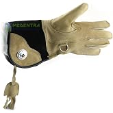 Falconry Glove Tan &amp; Black Suede Leather Bird of Prey Handling Gloves with D-Ring &amp; Tassel for Hawk, Falcon, Owl, Eagle Training &amp; Protection