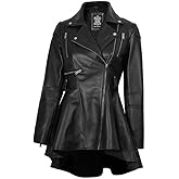 Blingsoul Leather Jackets For Women - Real Lambskin Womens Leather Peplum Jacket