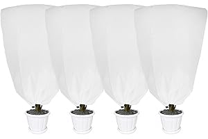 LYDTICK 4 Pack Plant Covers Freeze Protection for Winter, 47.2"×31.5" Frost Cloths for Outdoor Plants Cold Weather Blankets with Drawstrings