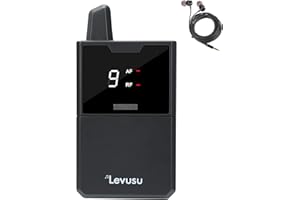 Levusu Only Bodypack with Earphone,180Ft, Professional IEM Stereo System Transmitter and Beltpack Receiver for Studio, Band Rehearsal (Incompatible with Mini, Only Bodypack)