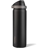 Xtusimple 32 oz Insulated Water Bottle for Travel, 2-in-1 Quick Flip Straw and Push Button Spout Lid, Triple Walled Vacuum Stainless Steel Keep Cold for 30Hrs, Leakproof, for Gym, Hiking, Trip, Black