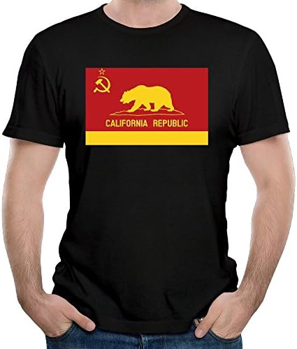 Cool California Republic Communist Flag Man T-shirts Short Sleeve