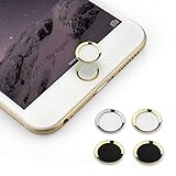 Touch ID Button,(2 pack) BUTEFO Home Button Sticker (Support Fingerprint Indentification System Touch ID) for iPhone 5s iPhone 6 iPhone 6 plus(Gold ring white)