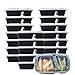 NutriBox [20 pack 30 oz - meal prep containers 2 compartment lunch box with lids - BPA Free Reusable Lunch bento Box - Plastic food storage spill proof Microwave, Dishwasher and Freezer Safe