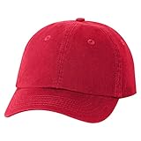 Youth Bio-Washed Unstructured Cap Red - Valucap VC300Y - Size Adjustable