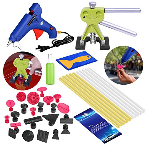Click Here to See More Images Auto Body Dent Removal Kits FLY5D 37Pcs Car Body Paintless Dent Repair Tools Dent Lifter with Puller Tabs