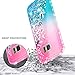 Galaxy S7 Edge Case, NageBee Glitter Liquid Bling Floating Quicksand Waterfall Sparkle Diamond Women Kids Girls Cute Case w/[Full Cover Soft Screen Protector] for Samsung Galaxy S7 Edge -Pink/Aqua