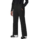 SnowElve Men's Insulated Snow Pants Waterproof Ski Pant for Winter Hiking Bottom Leg Zipper Outdoor Pants Zipper Pockets