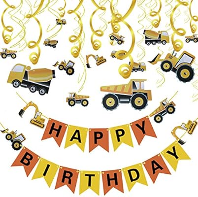 31pcs Construction Birthday Party Decorations Set Boys Birthday
