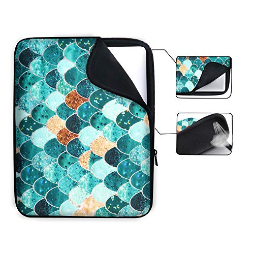 image for Holilife Laptop Sleeve Mermaid Scale, Neoprene Elegant Protective Note