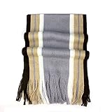 ZPS 1PC Newly Fashion Korean Warm Stripe Cashmeres Style Knitted Man Scarf (Gray)