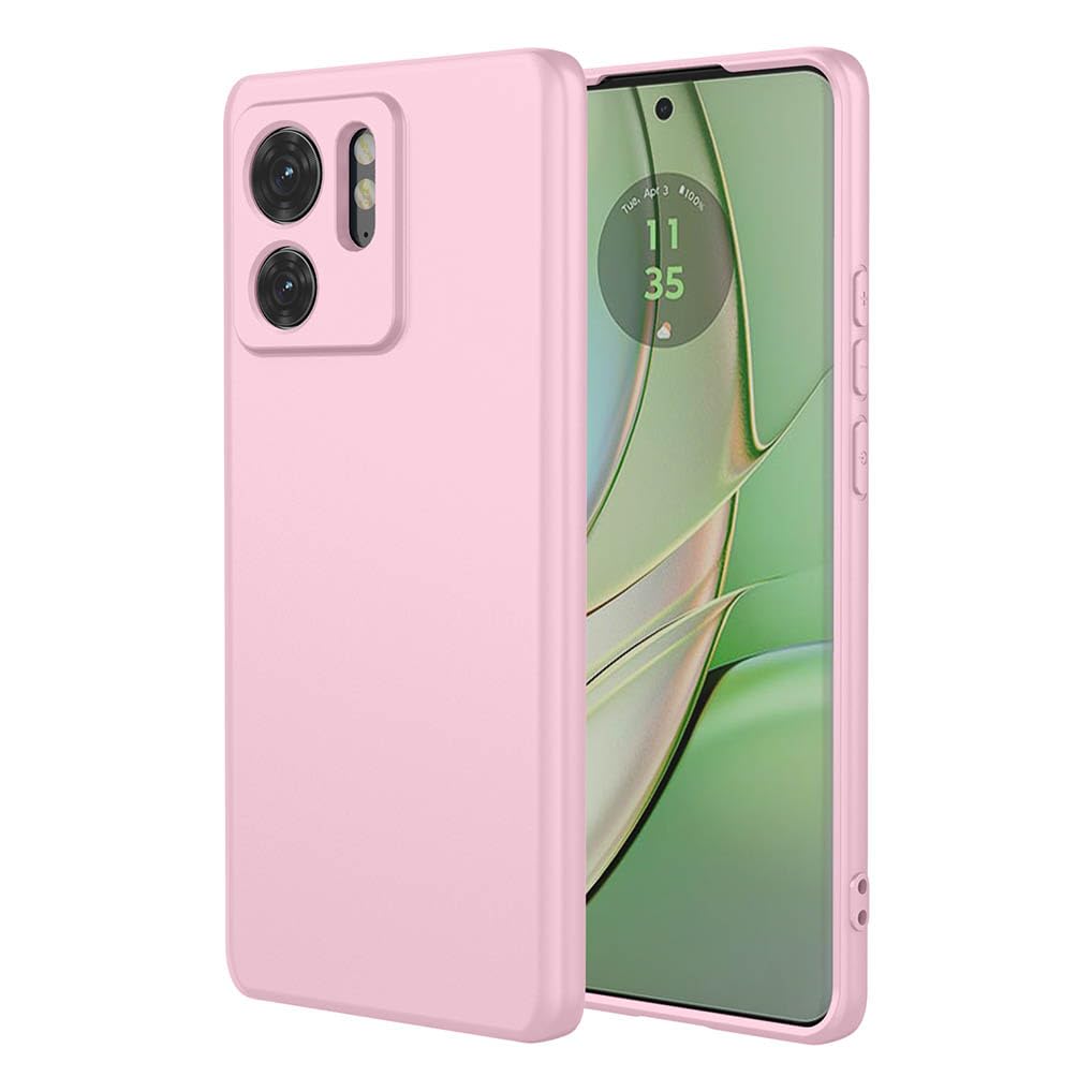 SEAHAI Case for Motorola Edge 40, Ultra Thin Silky-Soft Touch Liquid Silicone Phone Cover with Shockproof Airbag Design, Premium TPU Bumper Fashion Case - Pink