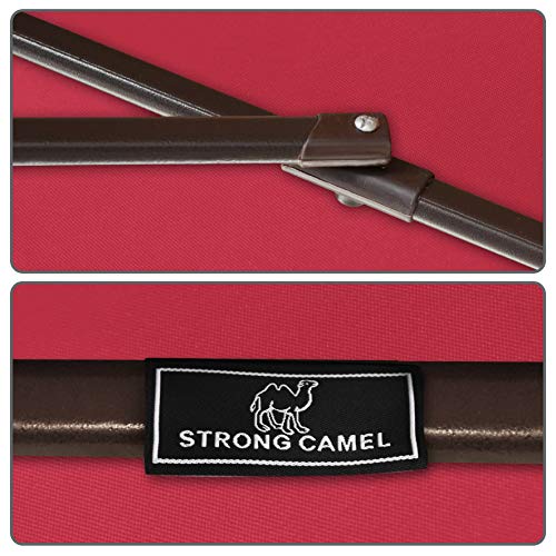 Strong Camel 6.5FT Outdoor Patio Umbrella Table Sunshade Market Umbrella with Crank (Burgundy)