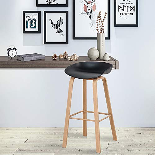 3327 2er Set Skandinavisches Design Barhocker Hochwertiger Barstuhl Retro Stuhl für Hausbar (75cm) (schwarz) – Bild 7