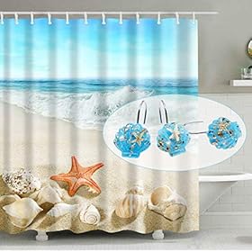 CHICTIE Set of 12 Shell Shower Curtain Hooks Ocean Beach Theme Rust-Proof Chrome Shower Rings Bathroom Bedroom Fashion… 51ywMwADrQL