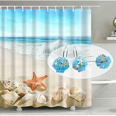 CHICTIE Set of 12 Shell Shower Curtain Hooks Ocean Beach Theme Rust-Proof Chrome Shower Rings Bathroom Bedroom Fashion… 51ywMwADrQL