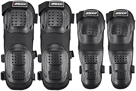 BARHAR 2 Pair of Adults Fashion Knee Shin Armor Protect Guard Pads Accessories with Plastic Cement Hook for Motorcycle Motocross Racing
