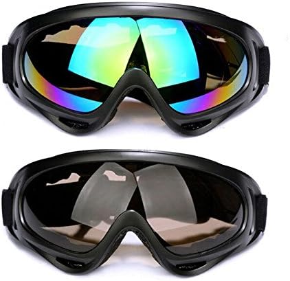 Yanqueens Ski Goggles Pack of 2, UV 400 Protection, Wind Resistance, Anti-Glare Lenses Skate Glasses for Kids, Boys &amp; Girls, Youth, Men &amp; Women