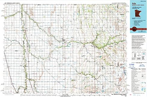 Ada MN topo map, 1:100000 scale, 30 X 60 Minute, Historical, 1984, updated 1994, 27.23 x 21.53 IN - Paper