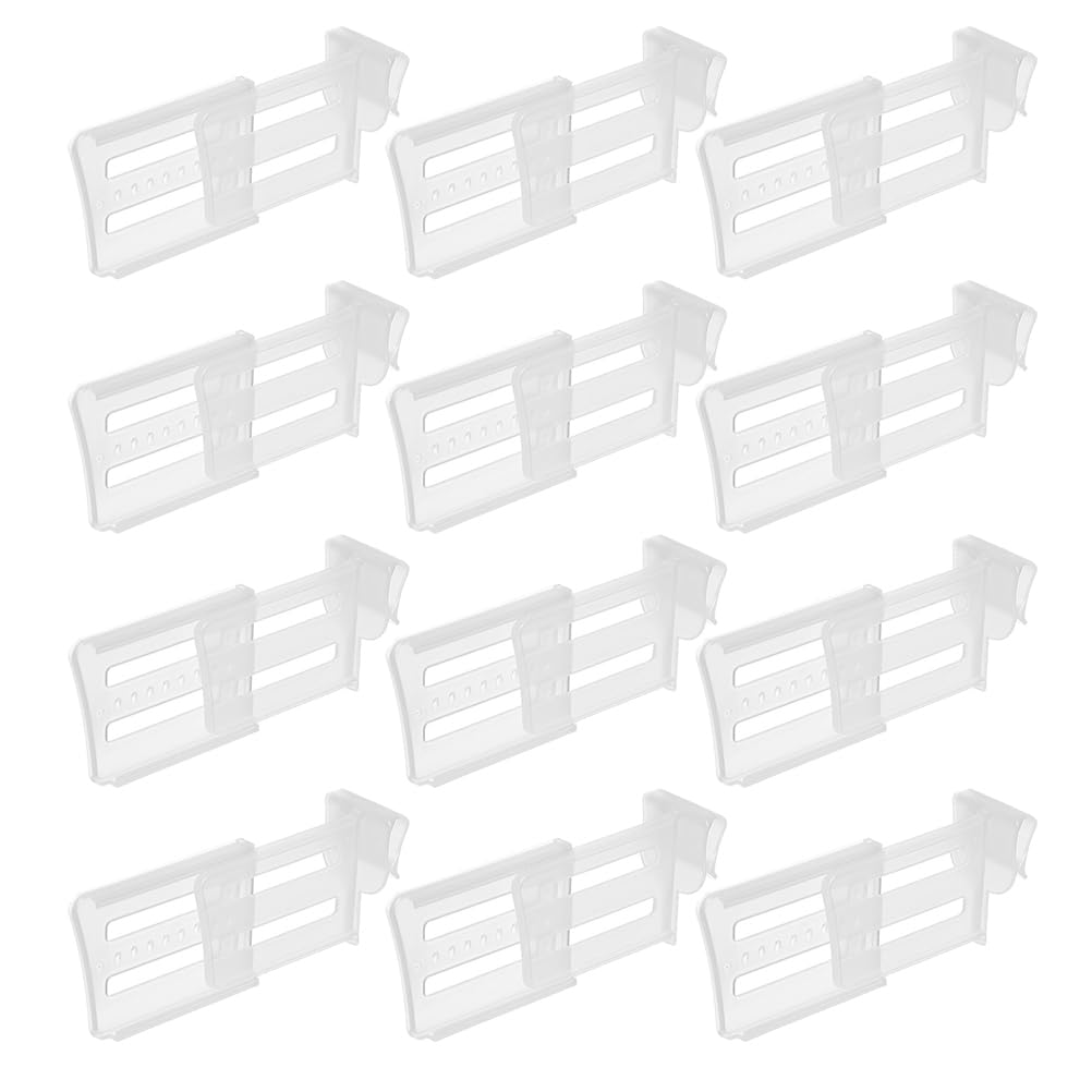 Luxshiny Adjustable Transparent Fridge Door Shelf Di 12PCS Transparent Refrigerator Divider Adjustable Fridge Organisers Refrigerator Dividers Organizer for Dressing Table Kitchen Storage