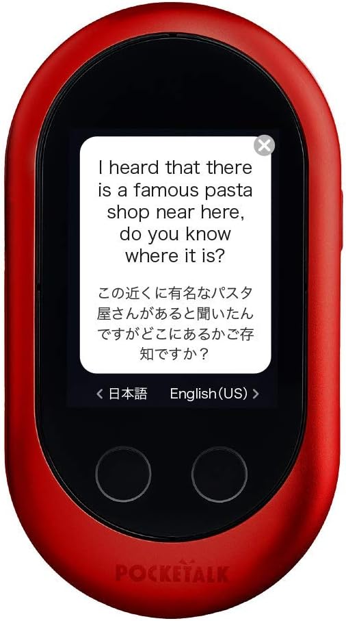 POCKETALK Language Translator Device Red Portable TwoWay Voice Interpreter Builtin Mobile