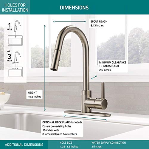 Peerless Precept SingleHandle Kitchen Sink Faucet with Pull Down