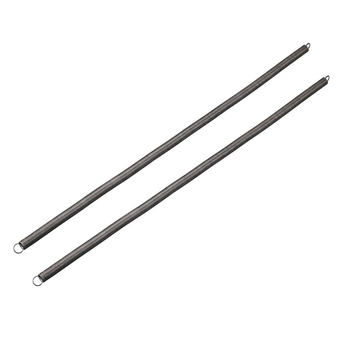 Sourcingmap Extension Spring - 0.6mm Wire Dia, 7mm OD, 300mm Free Length Spring Steel Small Dual Hook Tension Spring 2pcs