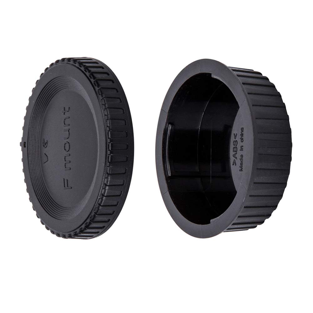 JJC Body Cap + Rear Lens Cap Set for Nikon F Mount DSLR Cameras & Nikon F Mount Lens System - Upgrade Luxury Version (1 Set)
