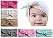 Qandsweet Baby Turban Head Wrap Headbands Girl Knitting Rabbit Ear Hairbands (Pack of 6)