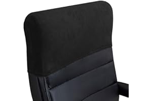 Buenanir Stretch Office Chair Headrest Cover, Headrest Protector for Office Chairs, Head Rest Covers for High Back Computer Chairs, Furniture, Recliner Chair (Velvet, Black, 1 Pack)