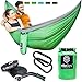 Double Hammock with Tree Straps plus Carabiners - Portable Lightweight Parachute Nylon Hammocks For Two People or Single Person -Backpacking, Camping, Survival, Travel, Beach, Yard