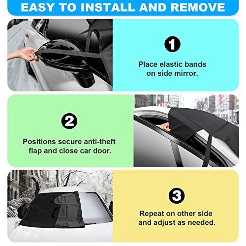 CHERYLON Car Windshield Snow Cover with Side Mirror Covers for Most