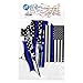 Reflective American Thin Blne Line Falg,Coross,Punisher Skull Decal Stickers (Thin Blue Iine(4-Pack))