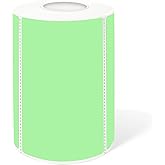 Yeachlaing 2×3 Inch Green Removable Thermal Labels,Self-Adhesive Square Direct Thermal Labels,300 Sheets per Roll with Perforated Lines