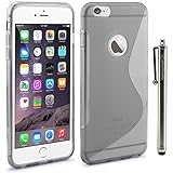 iPhone 6 Case - LK S Shape Slim TPU Gel Rubber Soft Skin Silicone Case Cover for iPhone 6 (4.7inch) + Stylus Pen (TPU - Blue)
