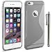 iPhone 6 Case - LK S Shape Slim TPU Gel Rubber Soft Skin Silicone Case Cover for iPhone 6 (4.7inch) + Stylus Pen (TPU - Blue)