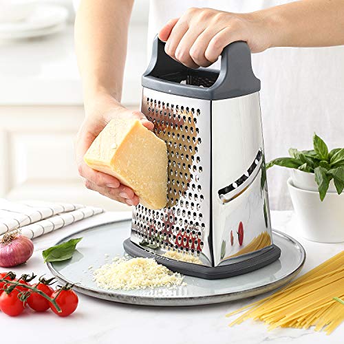 Spring Chef Professional Box Grater, Stainless Steel with 4 Sides, Best