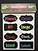 Fiona's Colors Chalkboard Labels, 64 Removable Self-Adhesive Black Stickers, 3-1/2 x 2 inches, 8 Fancy Elegant Styles - Perfect Kitchen Mason Jars, Containers, File Folders, Gift Tag Labels
