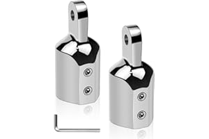 HZSIFU Bimini Top Cap Fittings Eye End Caps Stainless Steel 316 External Round Tubing Boat Canopy Hardware Pop Metal Cap with L Shape Hex Key