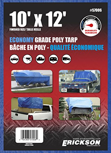 Erickson 57006 Blue Economy Poly Tarp, 10' x 12', 1 Pack